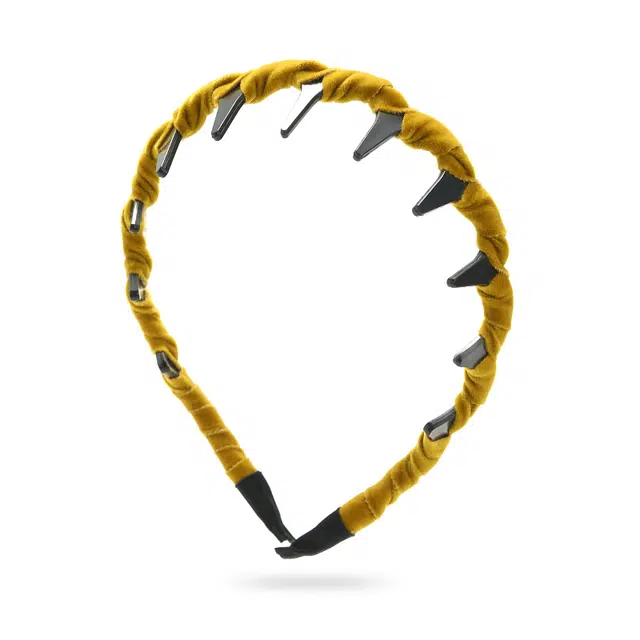 如花梦 秋冬复古彩色波浪倒插梳带齿高颅顶 丝绒 发箍 女款