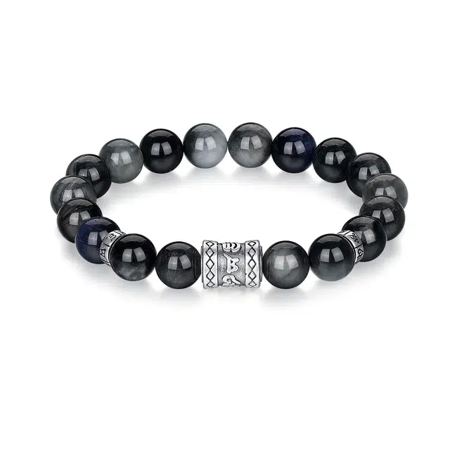 【真爱情书真言赐瑞】 七可 六字箴言手饰 新中式国潮本命年文玩念珠平安吉祥转运招财纳福#好运 虎眼石 手串 男款