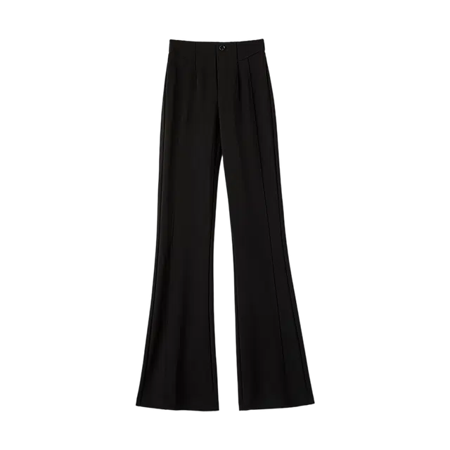 晚白 高腰显瘦修身弹力喇叭裤休闲裤 女款