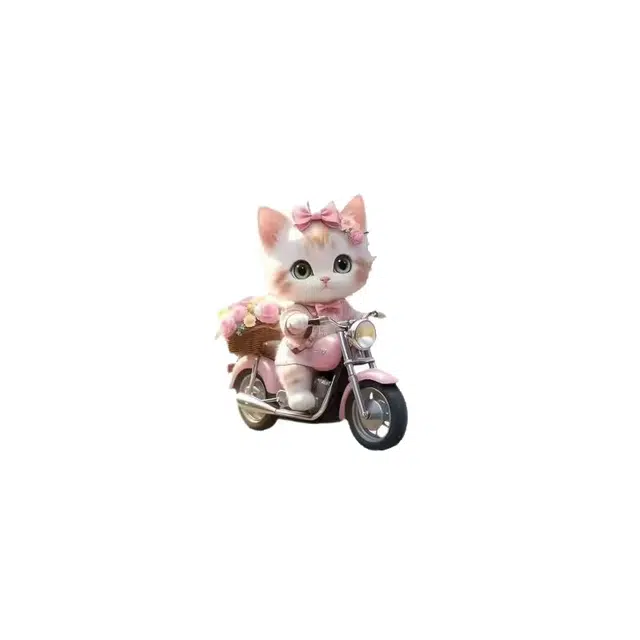 【潮流小猫】 卡莱茵 创意 摩托车 萌趣可爱卡通精致洋气高级感小众设计 卡莱茵 装饰 亚克力 挂件 男女同款情侣款