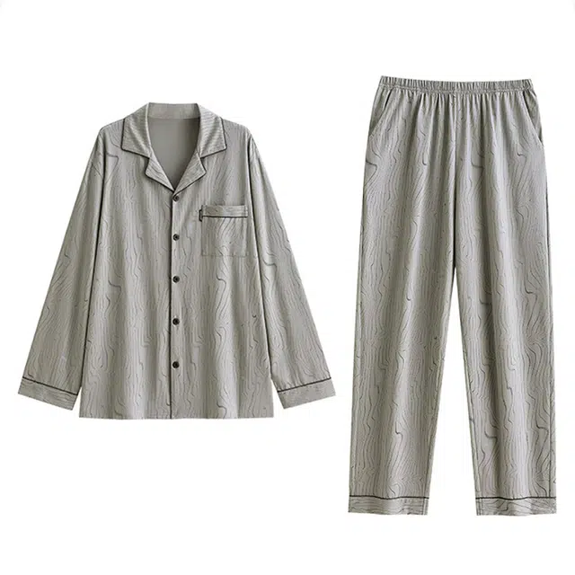 潞优野 舒适透气高级感可外穿睡衣套装 男款