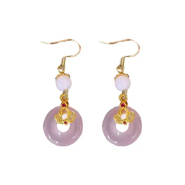 澜耀 新中式平安扣 精致气质轻奢时尚独特中国风耳饰#好运 合金 耳环 女款