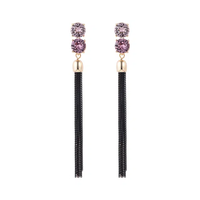 兰盈 流苏#好运 水晶耳环 轻奢小众耳饰品 女款