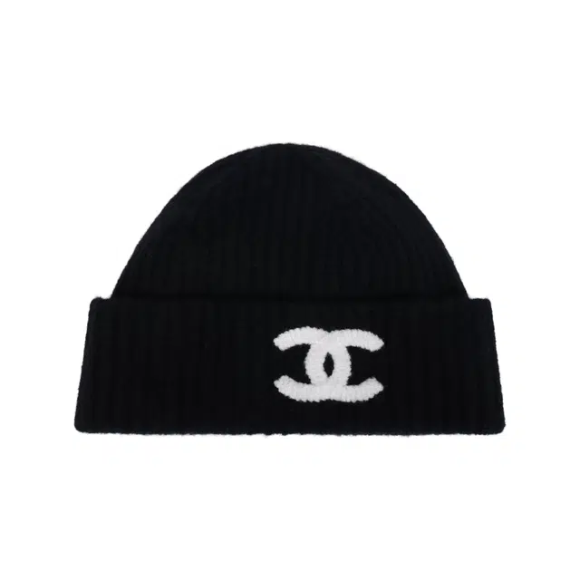 Chanel Embroidered Logo Beanie Black