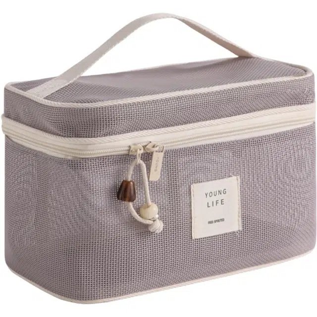 环邦轻便透气网料系化妆包、硬挺沙滩网可沥水洗漱包