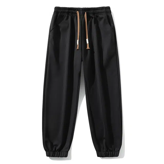 袋鼠 纯色简约基础款潮流高街时尚垂感拖地百搭休闲裤 男女同款