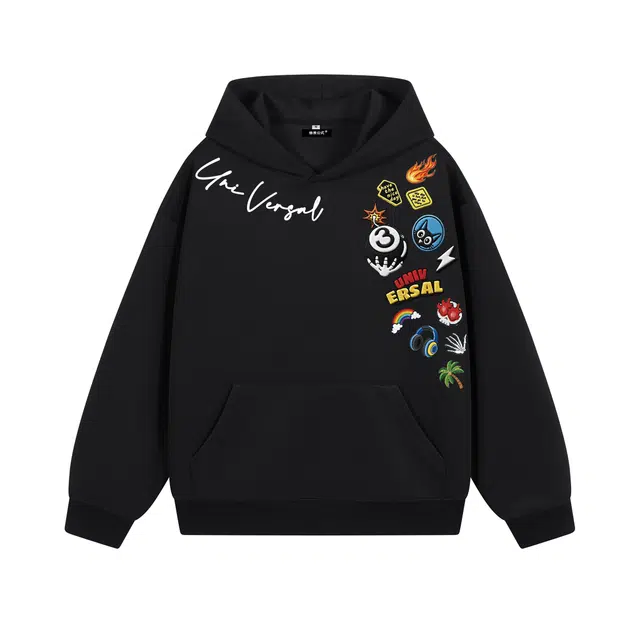 物质公式 美式复古高街重磅宽松百搭简约基础款休闲运动潮流长袖连帽卫衣 男女同款