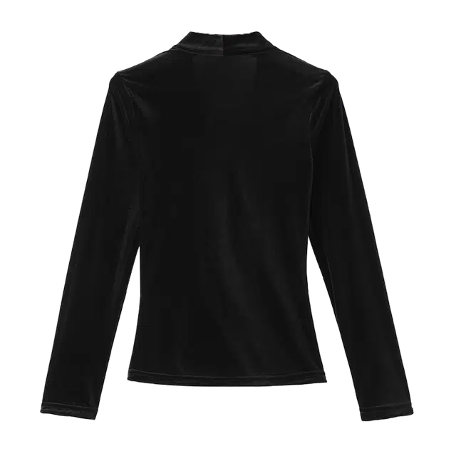 晚白  时尚简约气质上衣百搭纯色设计感 打底衫 女款