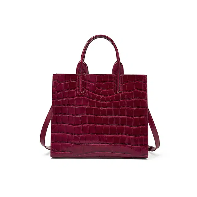 老人头 简约通勤大气高级质感小众设计百搭斜挎包 牛皮革拼合成革 手提包 常规 女款 多色