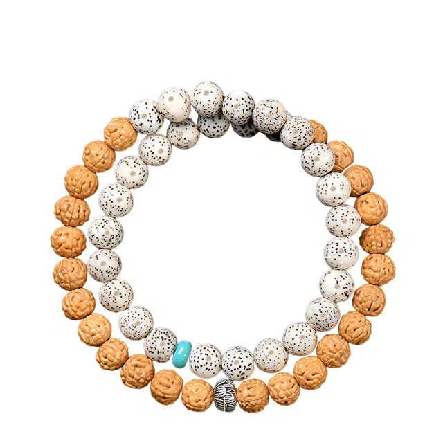 仙园韵 金刚星月菩提双圈女款菩提子佛珠配饰手链好运文化传承 星月菩提 手串 女款