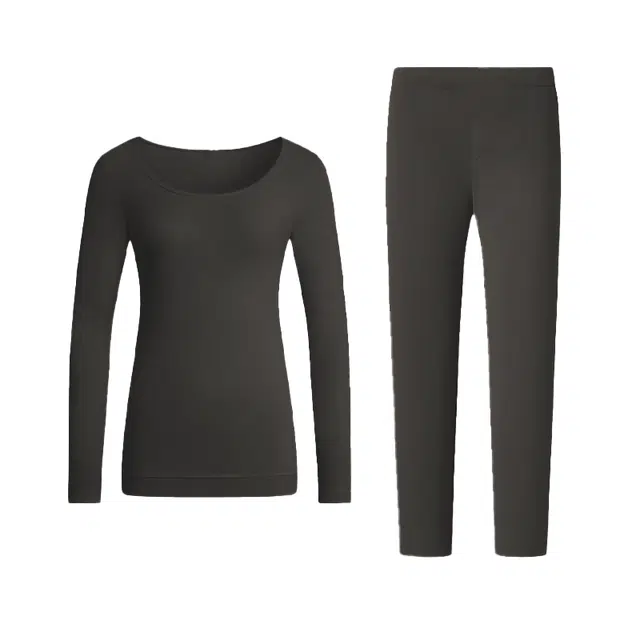 潞优野 舒适裸感有效锁温显瘦羊毛内衣发热保暖套装 女款