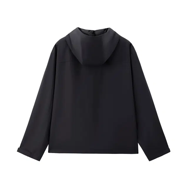 佐丹奴 休闲外套防风防泼水口袋宽松连帽夹克 男款