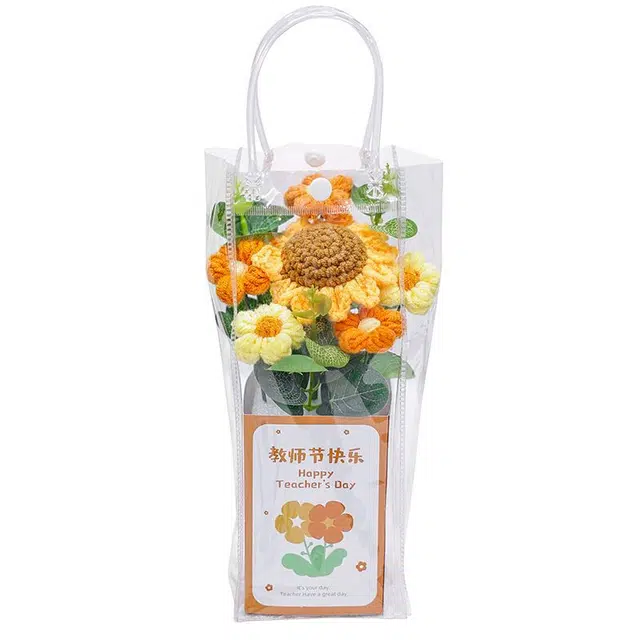 万童乐 手工毛线针织花花束 治愈陪伴 玩偶周边