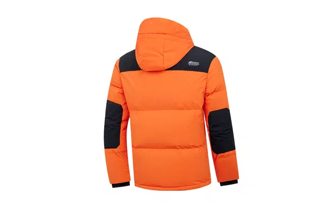 乔丹 防泼水科技 抗静电抗污保暖防风  撞色拼接时尚耐用 户外运动登山通勤 柔软透气百搭休闲羽绒服 男款 赤烤橙/黑色