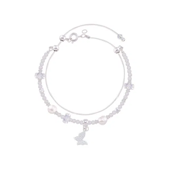 阿葱饰品 璀璨闪耀流苏蝴蝶 森系清新时尚简约精致设计优雅气质 轻奢小众百搭手饰 浪漫告白女朋友纪念日#好运 合金 手链 女款