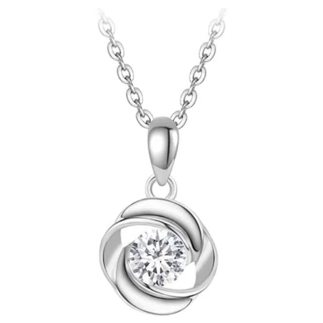 【莫比乌斯玫瑰】 艾卡拉 吊坠一见钟情锁骨链设计 银 项链 男女同款情侣款