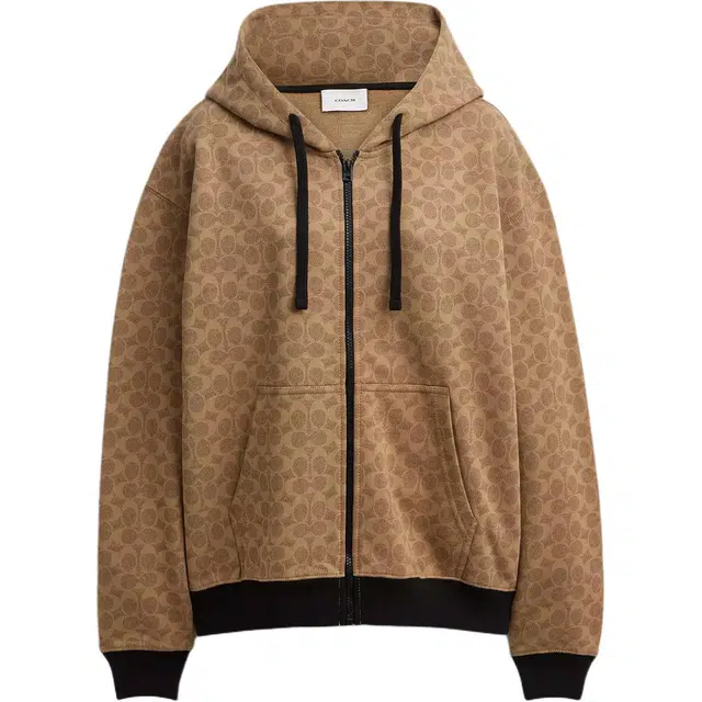 COACH FW25 Printed Zip Hoodie Slim Fit Women
