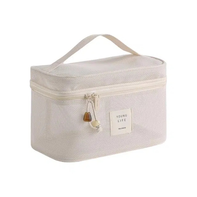 环邦轻便透气网料系化妆包、硬挺沙滩网可沥水洗漱包