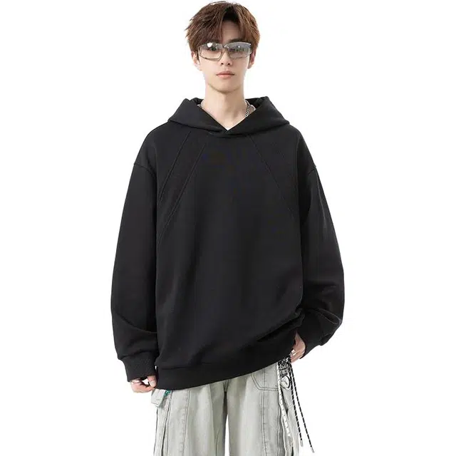 么宁 秋冬季美式复古简约百搭连帽长袖外套基础款情侣宽松上衣舒适透气个性时尚运动卫衣 男女同款