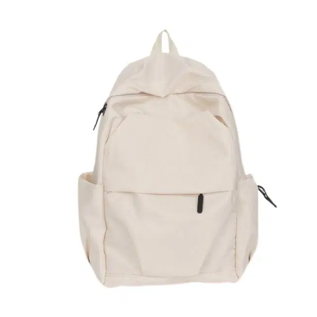 單倉 简约休闲学院风百搭时尚轻便耐磨设计背包初高中学生大容量通勤百搭书包 尼龙 双肩包 常规 男女同款情侣款 白色/灰色/红色/黑色