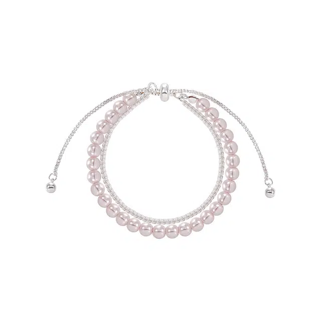 阿葱饰品 优雅双层叠戴珍珠手饰 精致时尚简约温柔甜美气质氛围感 个性独特百搭配饰#好运 合金 手链 女款