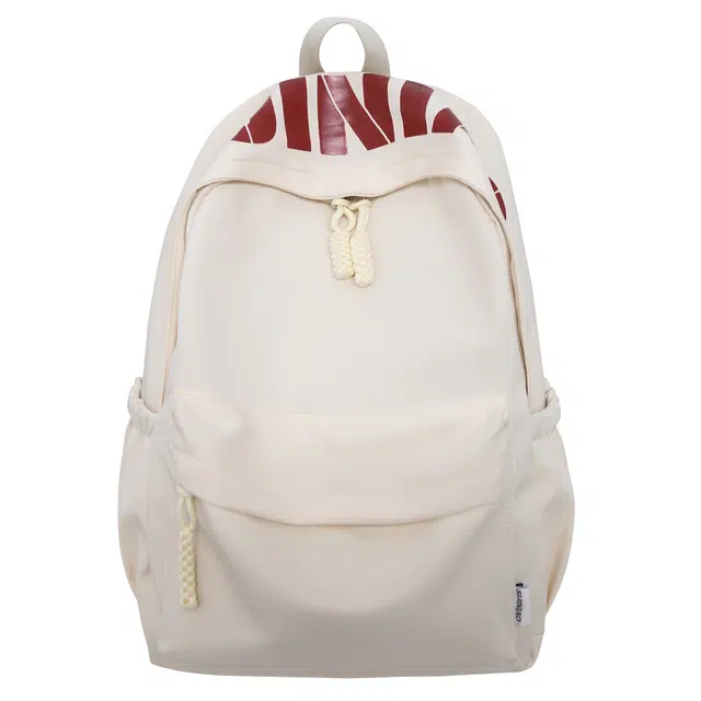 單倉 时尚简约字母大容量简约复古潮书包初高中学生轻便通勤旅行百搭 尼龙 双肩包 常规 男女同款情侣款 多色