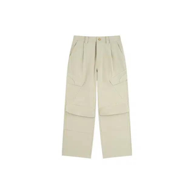 华人青年 多口袋纯棉宽松复古工装裤 男女同款