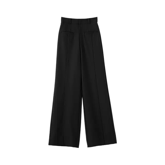 晚白 时尚通勤气质垂感阔腿显瘦休闲裤 女款