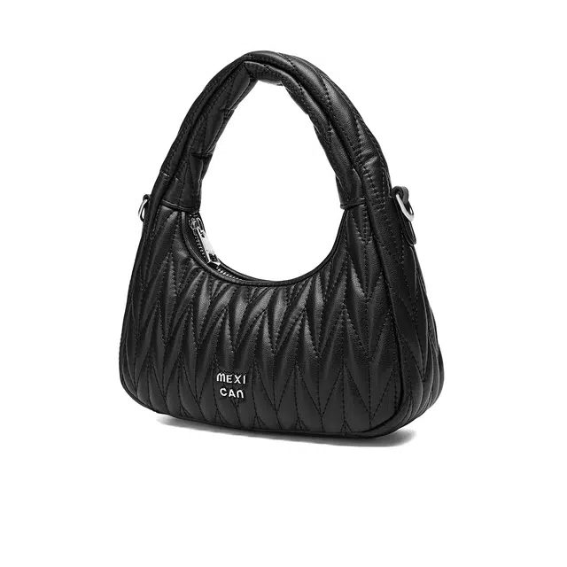 稻草人 时尚小众精致百搭潮流 合成革 手提包 女款 黑色/米白/浅黄色