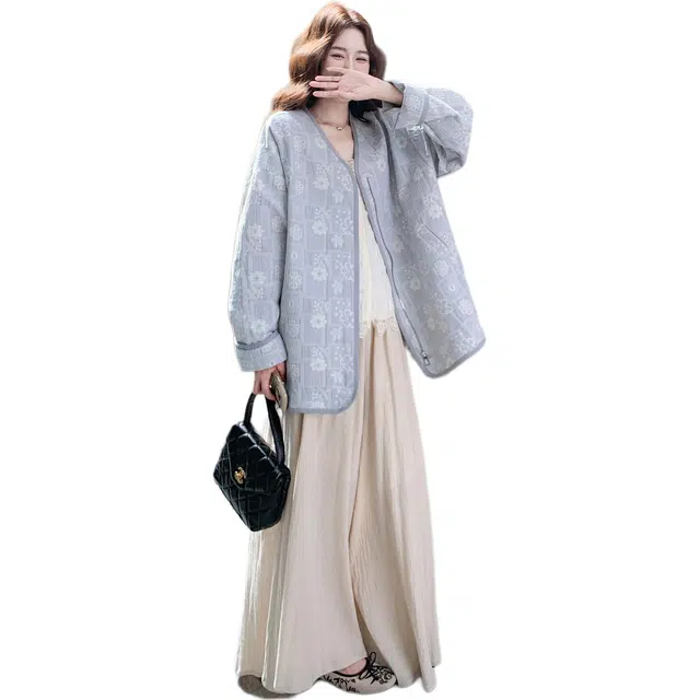 稻草人 新中式轻国风提花面料设计感夹克外套 女款