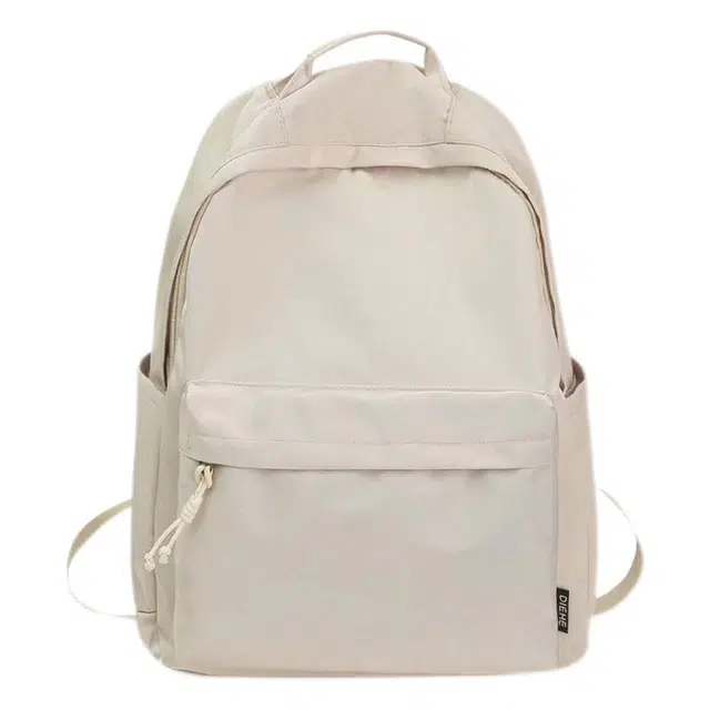 單倉 日系高级感小众设计通勤百搭学院风背包实用初高中学生大容量轻便耐磨书包 尼龙 双肩包 常规 男女同款情侣款 白色/灰色/黑色