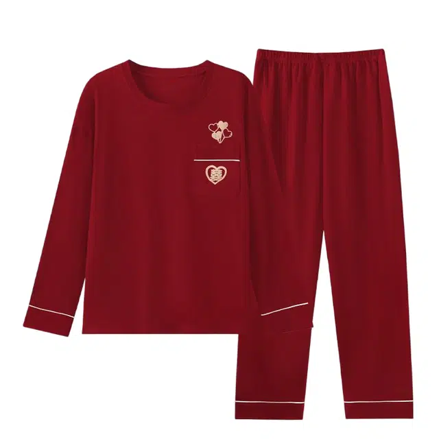 潞优野 高端品质春秋款纯棉简约舒适薄款长袖家居服本命年睡衣套装 男款