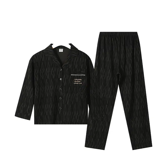 欧迪芬 纯棉家居服舒适透气长袖开衫翻领四季款睡衣套装 女款 单件装