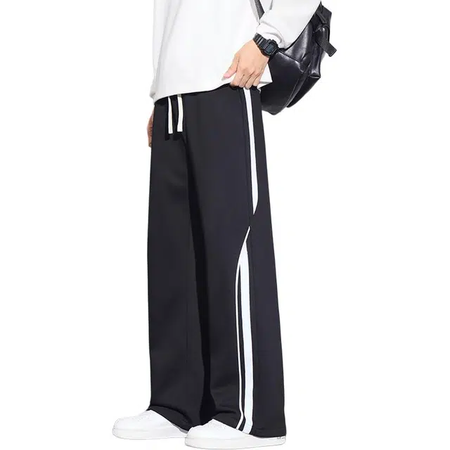 协协乐 美式高街机能风卫裤秋冬季潮牌宽松直筒运动长裤垂感拖地裤百搭青少年子休闲裤 男款