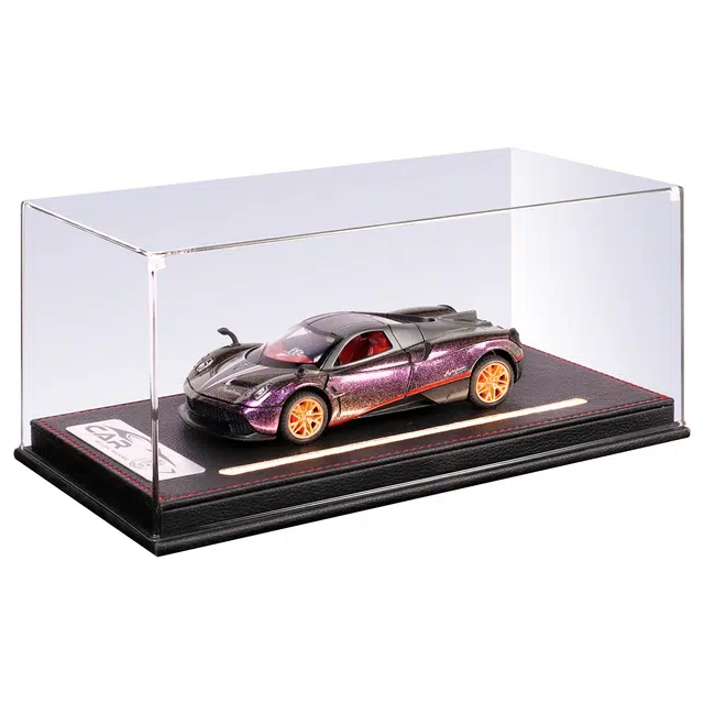 金车将 帕加尼-风神 仿真合金 超级跑车 桌面摆件 灯光展示盒 收藏车模