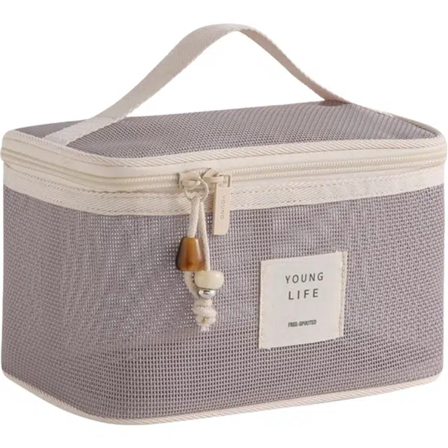 环邦轻便透气网料系化妆包、硬挺沙滩网可沥水洗漱包