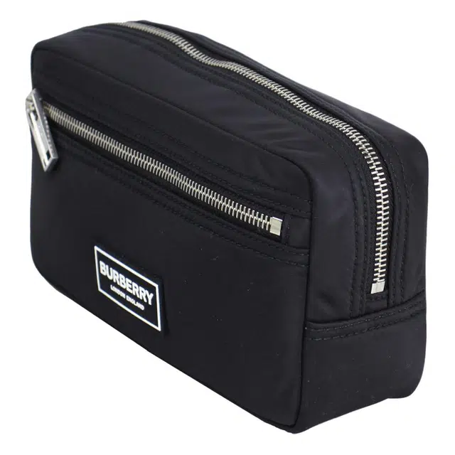 Burberry Logo Zip Nylon Pouch Black