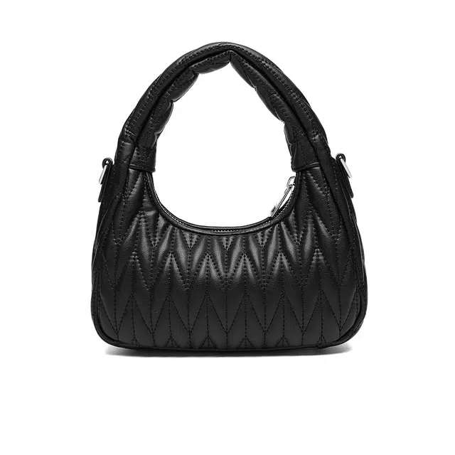 稻草人 时尚小众精致百搭潮流 合成革 手提包 女款 黑色/米白/浅黄色