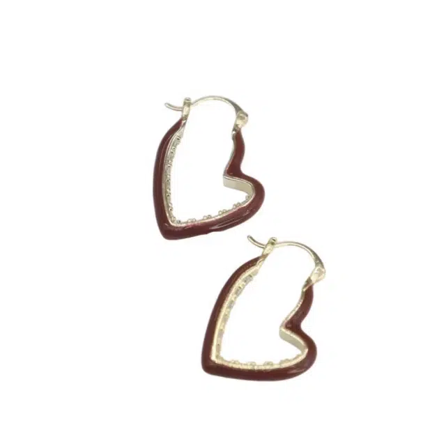 澜耀 气质交叉爱心 小众设计高级轻奢百搭耳饰 合金 耳环 女款