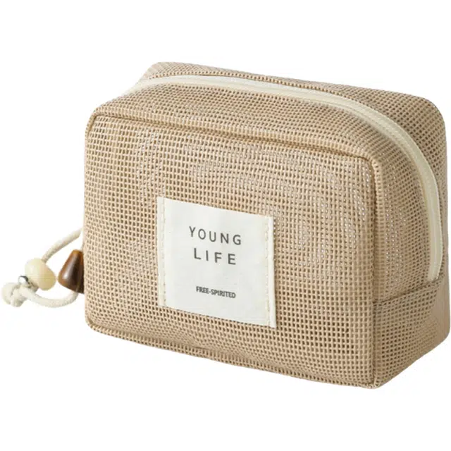 环邦轻便透气网料系化妆包、硬挺沙滩网可沥水洗漱包