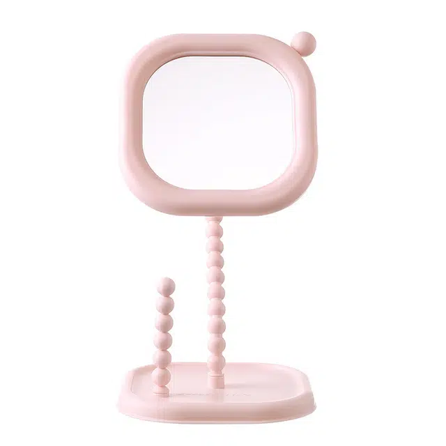 格安诺创意造型梳妆镜学生宿舍桌面镜子可旋转美妆镜方形台式化妆镜高清镜面 台式镜