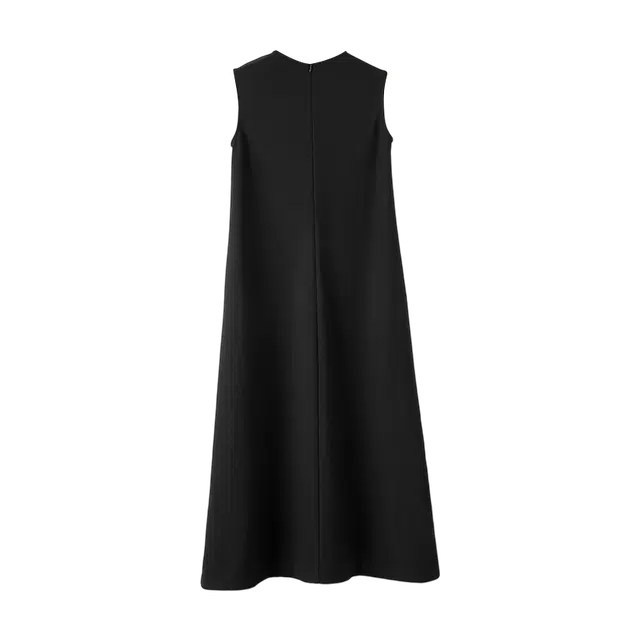 晚白 高弹减龄休闲百搭无袖连衣裙 女款