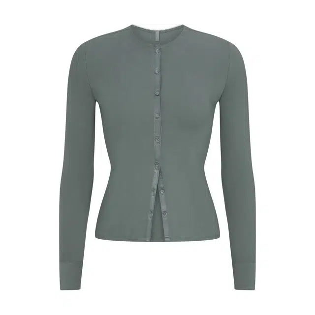 SKIMS FW25 DROP NEEDLE POINTELLE LONG SLEEVE CARDIGAN