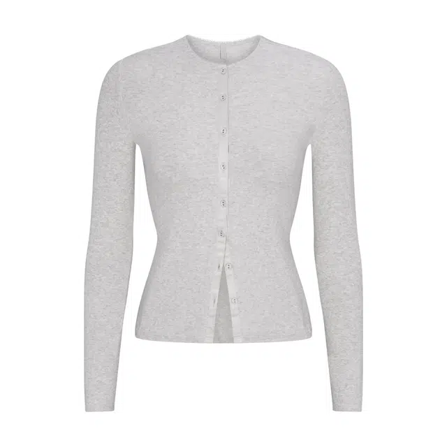 SKIMS FW25 DROP NEEDLE POINTELLE LONG SLEEVE CARDIGAN