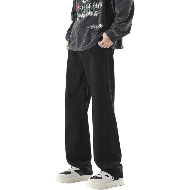 太子龍 休闲百搭青少年宽松直筒裤牛仔裤 男款