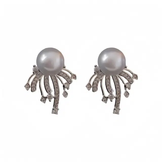 彤彤兔 轻奢不对称烟花耳饰品镶钻独特高级感小众百搭气质耳环 树脂 耳钉 女款