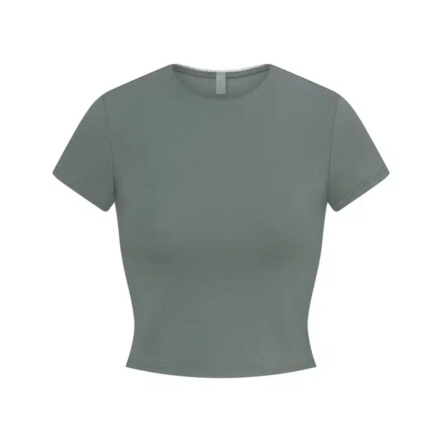 SKIMS DROP NEEDLE POINTELLE BABY TEE FW25T