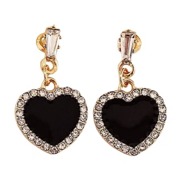 彤彤兔 韩系简约百搭爱心耳环个性小众设计感气质耳饰 合金树脂 耳钉 女款