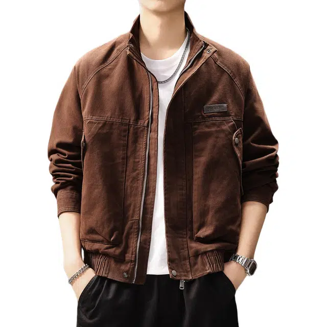 贵色 美式潮流复古城市机能耐磨工装潮牌拼接口袋立体裁剪设计休闲户外出行穿搭夹克外套 男女同款