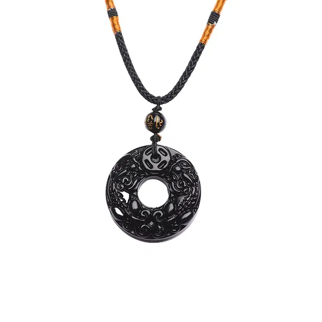 琢玉居 双貔貅平安扣男女情侣款项链饰品#好运 琉璃 吊坠 男女同款情侣款